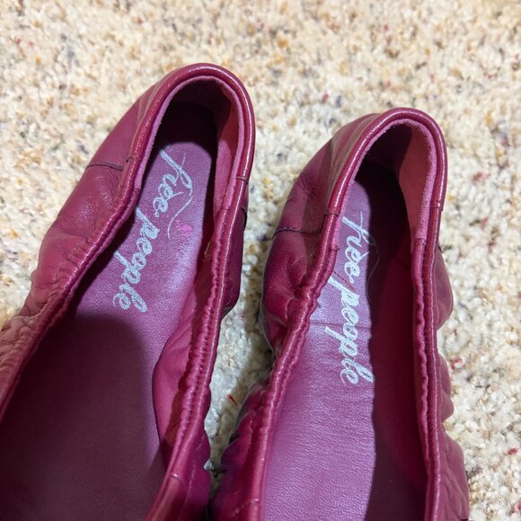 Free People Cara Ballet Flats Leather Wild Mulberry - Picture 5 of 12
